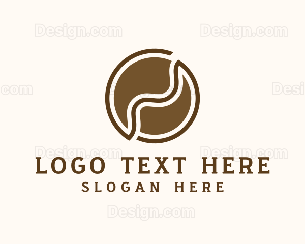 Brown Abstract Coffee Bean Logo