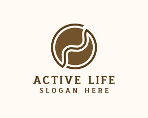 Brown Abstract Coffee Bean Logo