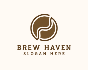 Brown Abstract Coffee Bean logo