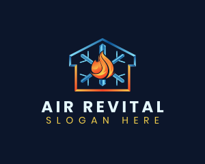 Heating Cooling House logo design