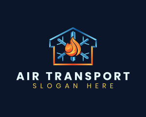 Heating Cooling House logo design