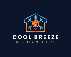 Heating Cooling House logo design