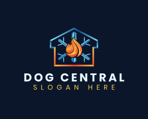 Heating Cooling House logo design