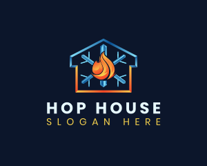 Heating Cooling House logo design