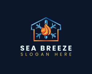 Heating Cooling House logo design