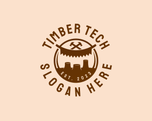 Timber Carpenter Tool logo design