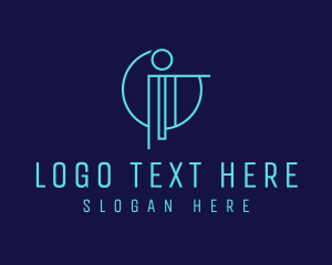 Digital Letter I logo