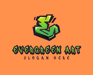 Graffiti Art Letter E  logo design