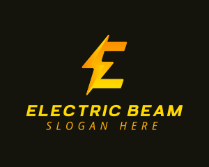 Electric Thunder Letter E logo design