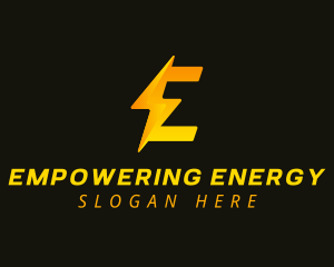 Electric Thunder Letter E logo design