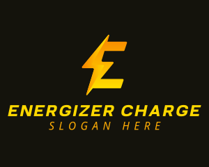 Electric Thunder Letter E logo design