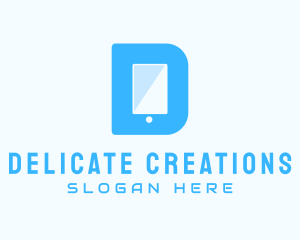 Mobile Device Letter D  logo design