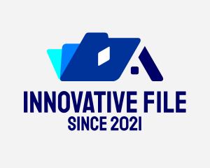 Blue Folder House  logo design