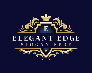 Elegant Crown Shield logo design