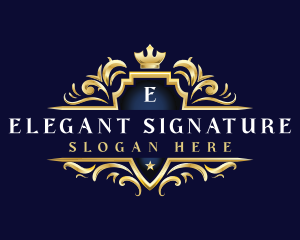 Elegant Crown Shield logo design