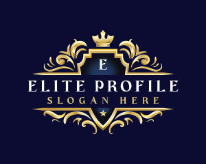 Elegant Crown Shield logo design