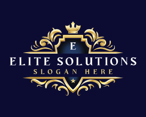 Elegant Crown Shield logo design