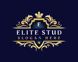 Elegant Crown Shield logo design