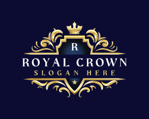 Elegant Crown Shield logo design