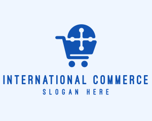 Cross Shopping Cart logo design