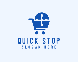 Cross Shopping Cart logo design