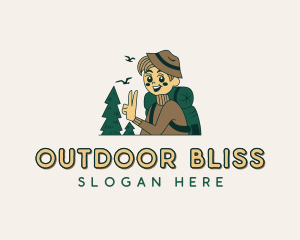 Backpacking Camping Adventure logo design