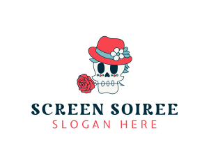 Mexican Skull Hat logo design