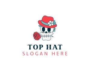 Mexican Skull Hat logo design