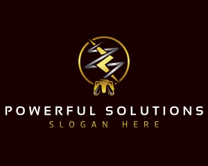 Power Plug Electricity logo design