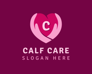 Caring Heart Hand Lettermark  logo design