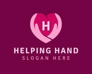 Caring Heart Hand Lettermark  logo design