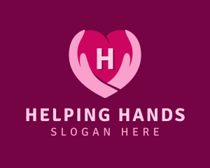 Caring Heart Hand Lettermark  logo design