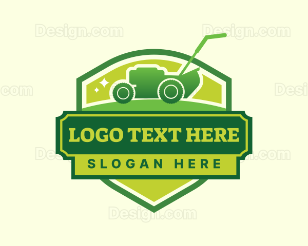 Lawn Mower Shield Logo