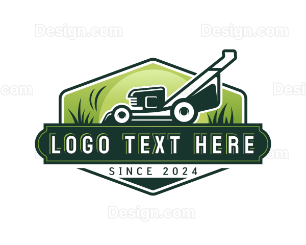 Grass Mower Landscaping Logo