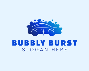 Car Wash Bubble Clean  logo design