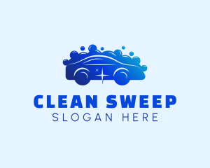 Car Wash Bubble Clean  logo design