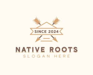 Hipster Arrow Hunting Badge logo design