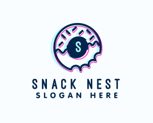 Donut Sprinkle Glitch logo design