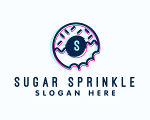 Donut Sprinkle Glitch logo design