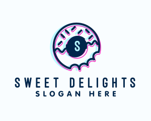 Donut Sprinkle Glitch logo design