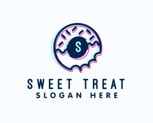 Donut Sprinkle Glitch logo design