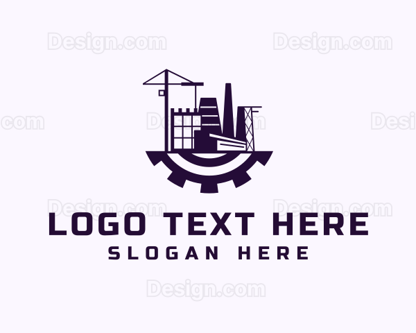 Factory Building Construction Logo