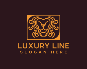 Luxury Lion Head Mane logo design