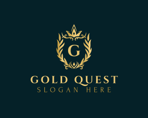 Gold Wreath Crown logo design