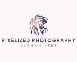 Woman Camera Photography logo design