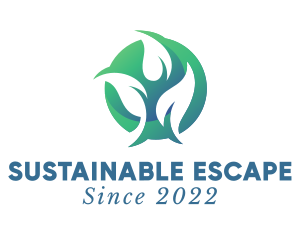 Eco Leaf Sustainability  logo design