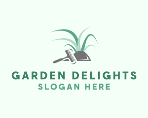 Garden Rake Grass logo design