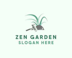 Garden Rake Grass logo design