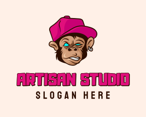 Hiphop Hat Monkey logo design