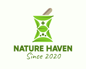 Green Natural Pharmacy logo design